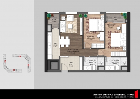 Bán Nhanh Chcc 77.7M2, 02Pn, 02Wc Tại Dự Án The Emerald Ct8 Đình Thôn