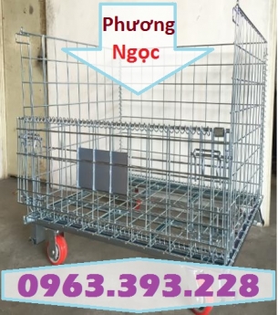 Lồng thép, lồng trữ hàng, lồng sắt mạ kẽm, xe đẩy lồng, sọt sắt đựng hàng có bánh xe