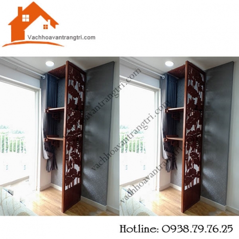 Sang trọng với vách ngăn cnc phòng thờ tại phòng khách