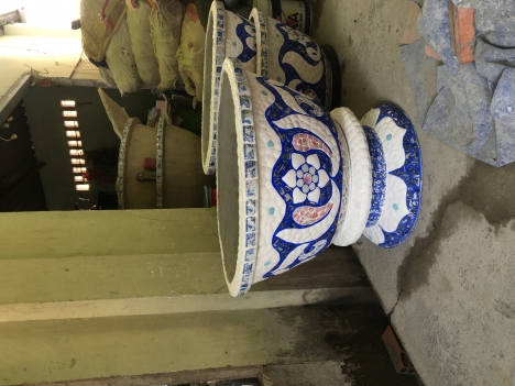 chậu hoa dán sành sứ_ thủ công mỹ nghệ_chậu hoa làm theo yêu cầu.