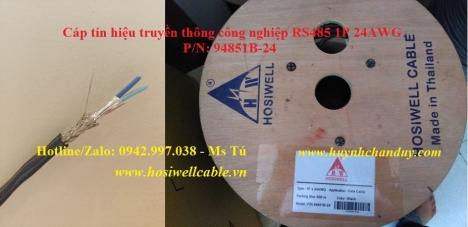 Cáp tín hiệu RS485 - Cu/PE/OSCR/TCWB/PVC 1P 24AWG (P/N: 94851B-24) cho hệ Solar