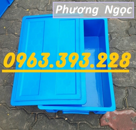 Thùng nhựa đặc công nghiệp, thùng nhựa đặc B4 có nắp, khay nhựa đựng ốc vít, hộp nhựa công nghiệp