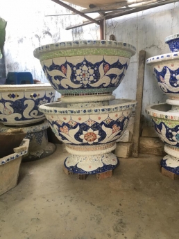 chậu hoa dán sành sứ_ thủ công mỹ nghệ_chậu hoa làm theo yêu cầu.