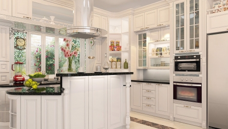 TỦ BẾP HIỆN ĐẠI VỚI HỆ BÀN ĐẢO