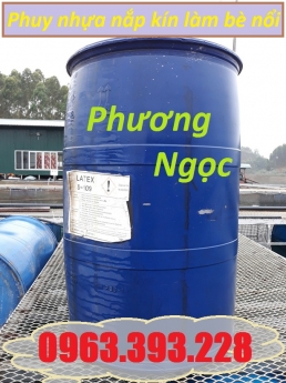 Thùng phuy nhựa nắp kín 220L đã qua sử dụng, thùng phuy nhựa 2 nắp nhỏ, thùng phuy nhựa đựng dầu