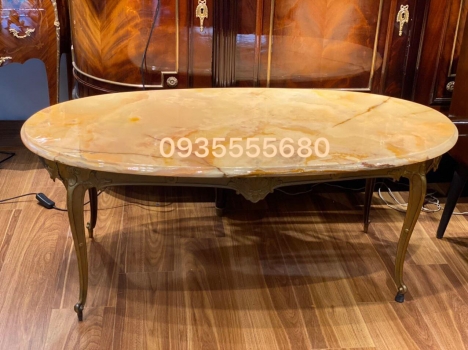Bàn đá cao cấp khung đồng cổ pháp