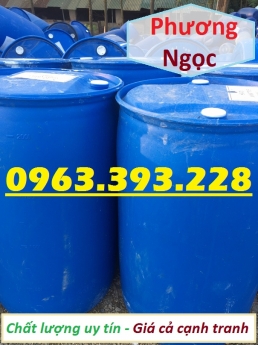 Thùng phuy nhựa nắp kín 220L đã qua sử dụng, thùng phuy nhựa 2 nắp nhỏ, thùng phuy nhựa đựng dầu