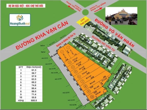Cần Bán gấp mảnh đất gần chợ Thủ Đức .