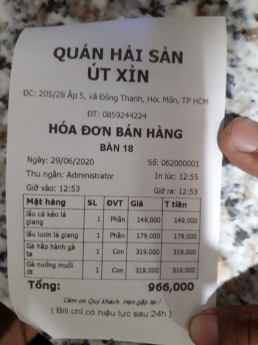 Bán máy tính tiền cho Quán Nhậu/ Quán Ốc giá rẻ