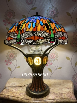 Đèn tiffany họa tiết chuồn chuồn hai thân