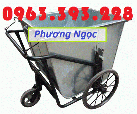 Xe gom rác 3 bánh 400L, xe gom rác bằng tôn, xe đẩy rác 400 Lít, xe thu gom rác đường phố