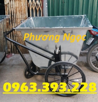 Xe gom rác 3 bánh 400L, xe gom rác bằng tôn, xe đẩy rác 400 Lít, xe thu gom rác đường phố