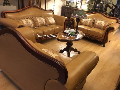 Thanh Lý Nhanh Gọn Nhẹ Bộ Sofa Da Bò Cao Cấp.
