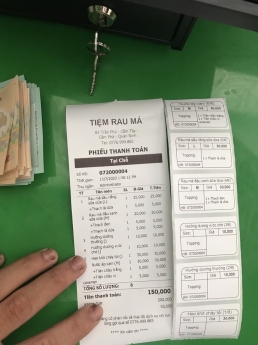 Combo máy tính tiền cho Tiệm Rau Má tại Bình Thuận