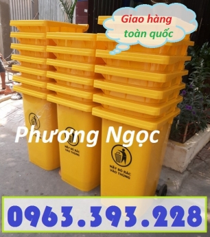 Thùng rác công cộng 240L nắp kín, thùng rác nhựa HDPE, thùng rác công nghiệp 240L
