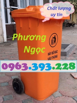 Thùng rác công nghiệp 120L nắp kín, thùng rác công cộng, thùng rác 120L nhựa HDPE
