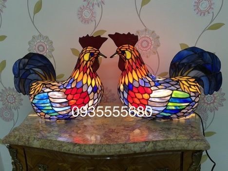 Giao lưu đôi đèn gà Tiffany hàng Mỹ