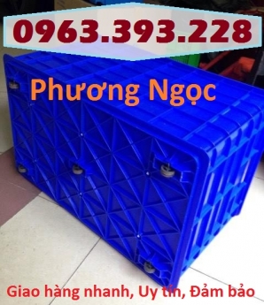Thùng nhựa đặc 5 bánh xe, thùng nhựa công nghiệp đẩy hàng, thùng nhựa đặc kích thước lớn