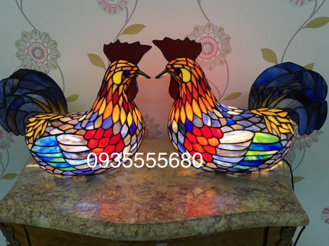 Giao lưu đôi đèn gà Tiffany hàng Mỹ