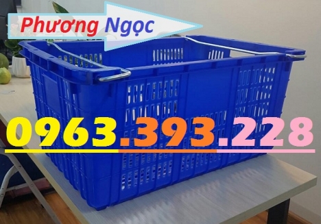 Sọt thanh long, sọt có quai HS011, sóng nhựa quai sắt, sọt nhựa đựng nông sản