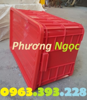 Thùng nhựa HS019 cao 31, thùng nhựa công nghiệp, thùng nhựa nguyên sinh, hộp nhựa có nắp