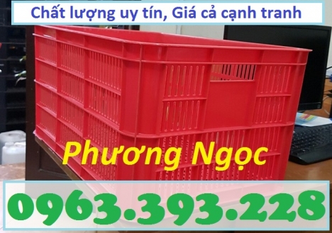 Sọt nhựa rỗng HS004 cao 31, sọt nhựa đựng nông sản, sóng nhựa hở HS004