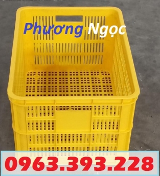 Sọt nhựa rỗng HS004 cao 31, sọt nhựa đựng nông sản, sóng nhựa hở HS004