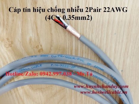 Cáp tín hiệu vặn xoắn chống nhiễu 22AWG - 22AWG Overall Foil Shielded Paired Cable