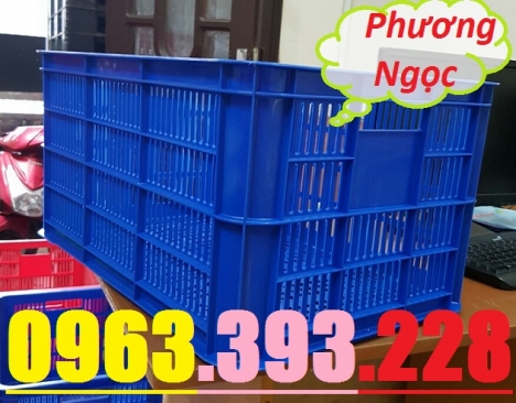 Sọt nhựa rỗng HS004 cao 31, sọt nhựa đựng nông sản, sóng nhựa hở HS004
