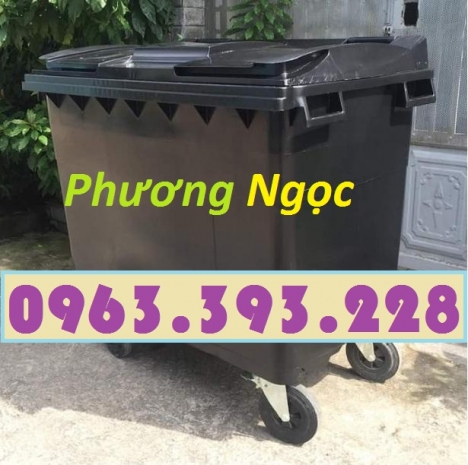 Thùng rác y tế 4 bánh 660L, xe gom rác y tế nhựa HDPE, xe thu gom rác thải y tế 660L, thùng chứa rác