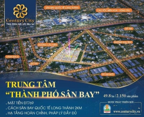 KHU ĐÔ THỊ SÂN BAY QUỐC TẾ LONG THÀNH –  CENTURY CITY – SẮP MỞ BÁN ĐỢT 1 – NHẬN ĐẶT GIỮ CHỖ