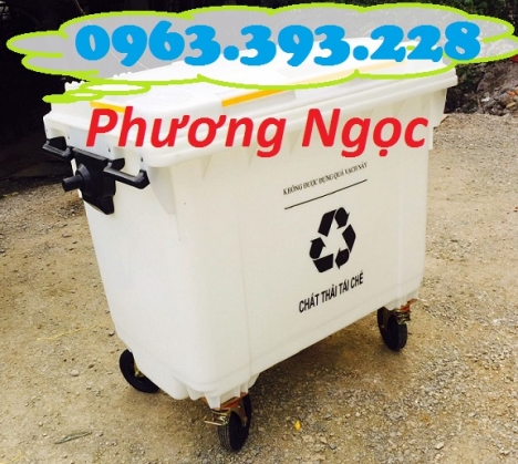 Thùng rác y tế 4 bánh 660L, xe gom rác y tế nhựa HDPE, xe thu gom rác thải y tế 660L, thùng chứa rác