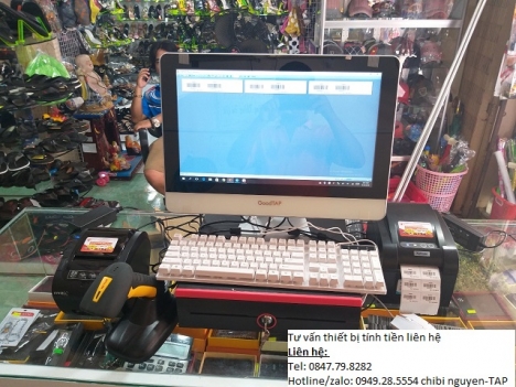 Lắp đặt cho Shop tại Kiên Giang trọn bộ máy tính tiền cảm ứng