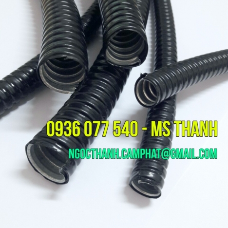 Ống ruột gà luồn dây điện bọc nhựa đen PVC, ống ruột gà D32 (1 inch) - PVC coated flexible conduit