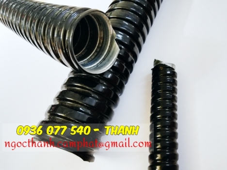 Ống ruột gà luồn dây điện bọc nhựa đen PVC, ống ruột gà D32 (1 inch) - PVC coated flexible conduit