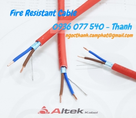 Cáp chống cháy 2X1.5, hiệu Altek Kabel - Fire resistant cable, LSZH, IEC 60331