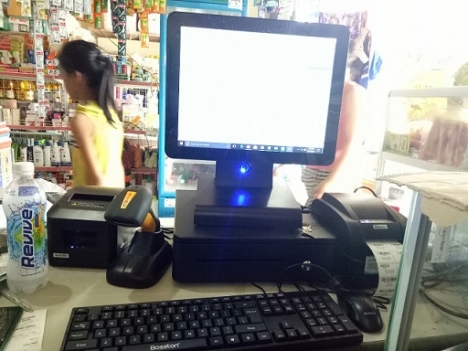 Lắp đặt cho Shop tại Kiên Giang trọn bộ máy tính tiền cảm ứng