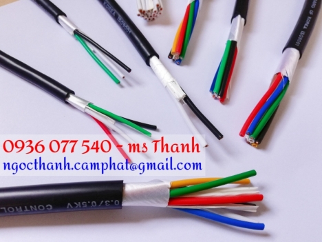 Cáp tín hiệu - Điều khiển Sangjin 4Cx0.75mm2, cáp điện Cu/PVC/PVC không bọc nhiễu