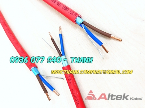 Cáp chống cháy 2X1.5, hiệu Altek Kabel - Fire resistant cable, LSZH, IEC 60331