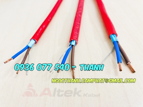 Cáp chống cháy 2X1.5, hiệu Altek Kabel - Fire resistant cable, LSZH, IEC 60331
