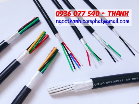 Cáp tín hiệu - Điều khiển Sangjin 4Cx0.75mm2, cáp điện Cu/PVC/PVC không bọc nhiễu