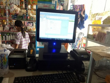Lắp đặt cho Shop tại Kiên Giang trọn bộ máy tính tiền cảm ứng