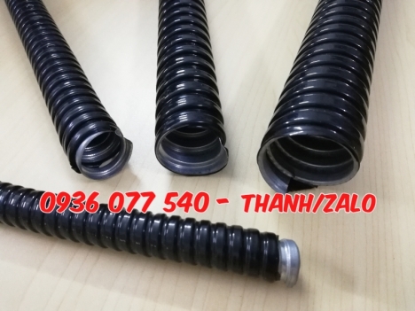 Ống ruột gà luồn dây điện bọc nhựa đen PVC, ống ruột gà D32 (1 inch) - PVC coated flexible conduit