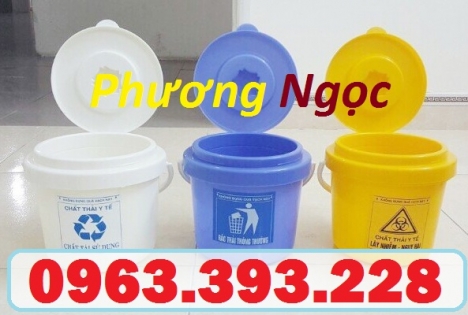 Xô đựng rác thải y tế, xô y tế nắp xoay, xô y tế treo xe tiêm, xô nhựa y tế