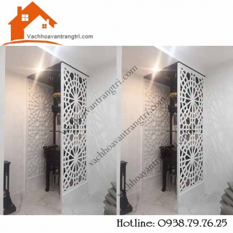 Không gian đẹp với vách ngăn phòng bếp khách bằng gỗ đẹp