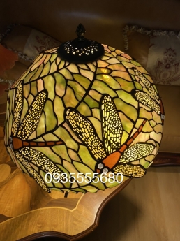 Đèn nấm lùn tiffany hoạ tiết chuồn chuồn cao cấp
