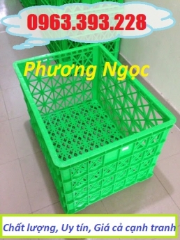 Sóng nhựa hở 8 bánh xe, sọt nhựa rỗng HS022, sọt rỗng công nghiệp 8 bánh, sọt nhựa rỗng đựng hàng