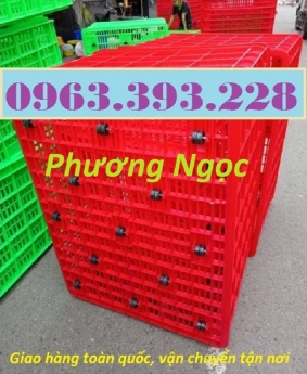 Sóng nhựa rỗng HS015, sọt nhựa đựng hàng 26 bánh xe, sọt nhựa kích thước lớn, sóng nhựa công nghiệp