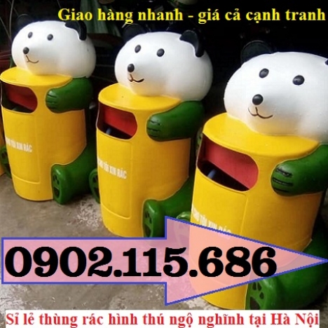  Thùng rác hình con vật, thùng rác hình con thú, thùng rác công cộng, thùng rác công viên, thùng rác