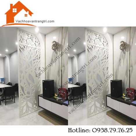 Không gian đẹp với vách ngăn phòng bếp khách bằng gỗ đẹp